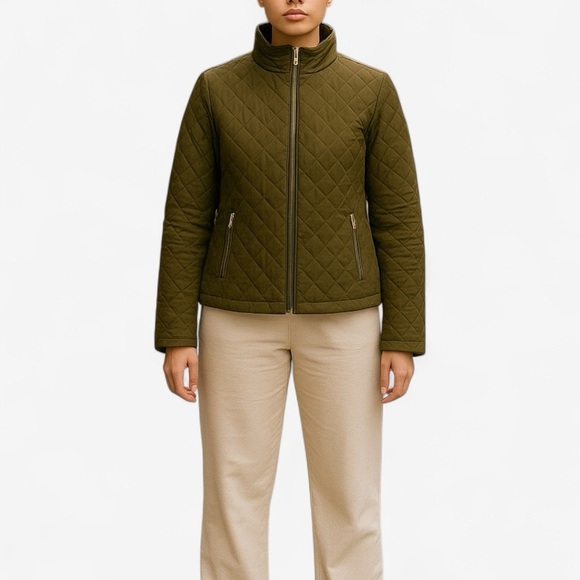 J.Crew | Quilted Barn Coat in Olive Green Fisherman Core Size Small Winter Cozy - Picture 1 of 11